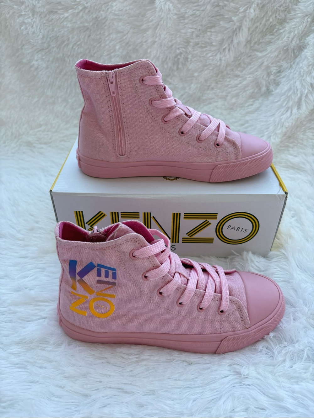 Kenzo Kids Girls Pink High Top Trainers